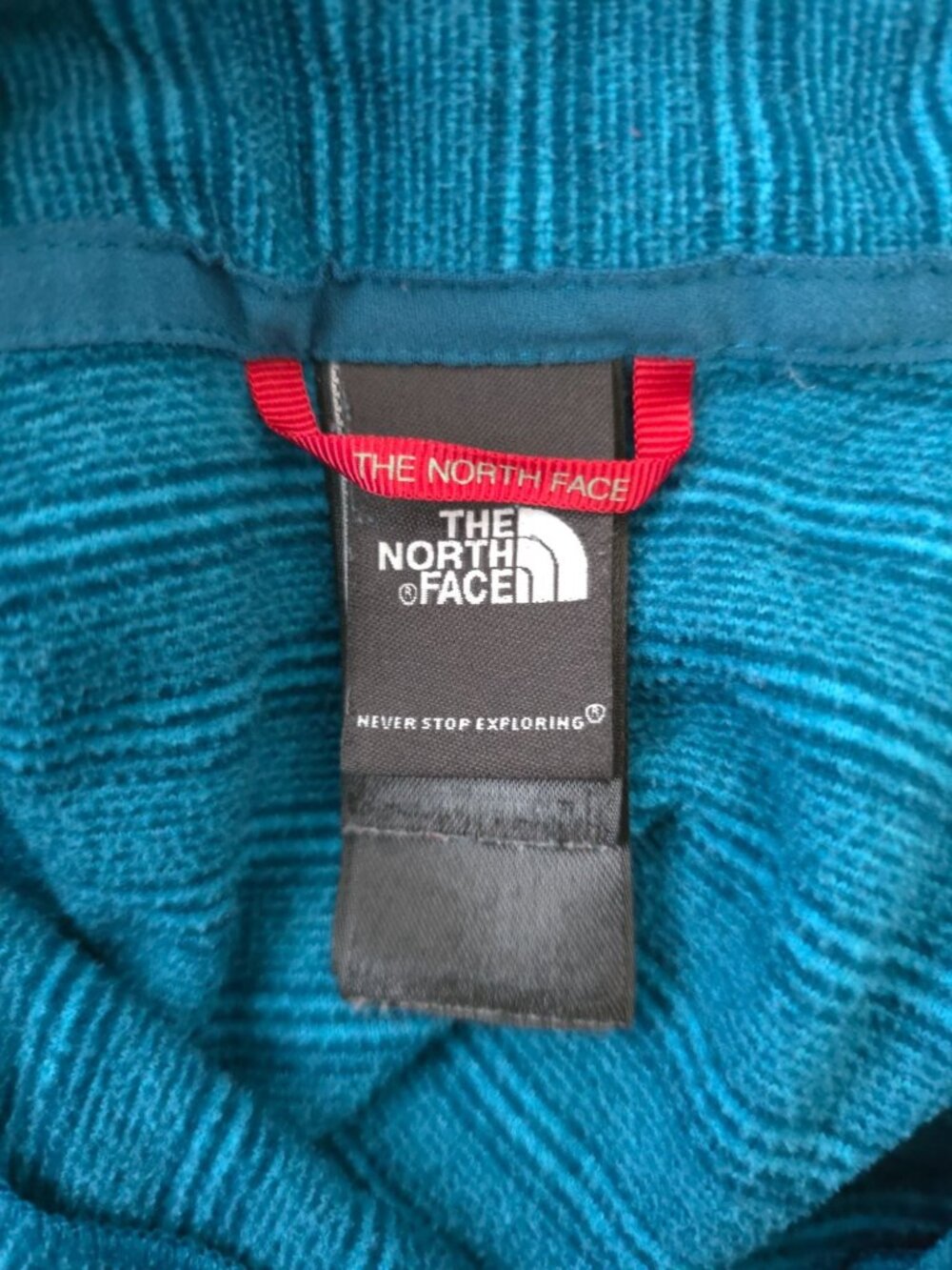 The North Face Polartec 1/4 Zip Blue Striped Lightweight Fleece Sweatshirt M - Picture 5 of 10